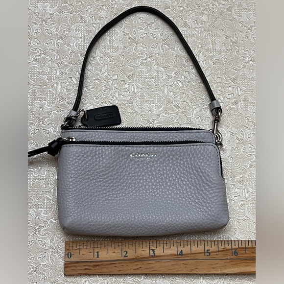 Coach Wristlet Wallet, dual zippers, Excellent Condition, Color - Gray - Picture 2 of 13